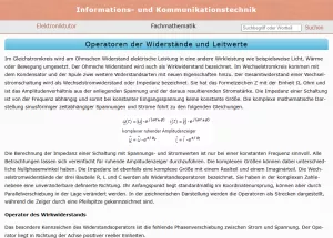 Webseite: Operatoren der Widerstände und Leitwerte