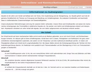 Webseite: Informationen zu Audiosignalen