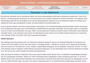 Webseite: Rauschen in der Elektronik