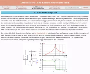 Webseite: Der Reihenschwingkreis