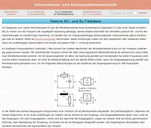Webseite: Passive RC- und RL-Tiefpässe