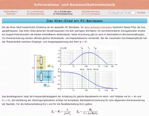 Webseite: Das Wien-Glied - ein RC-Bandpass