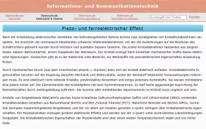 Webseite: Piezo- und ferroelektrischer Effekt