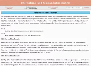 Webseite: Keramikkondensatoren