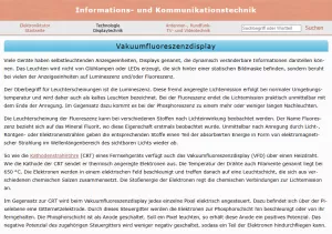 Webseite: Vakuumfluoreszenzdisplay