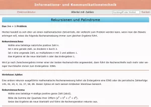 Webseite: Rekursionen und Palindrome