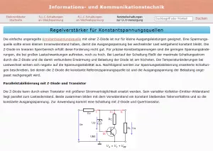 Webseite: Regelverstärker für Konstantspannungsquellen