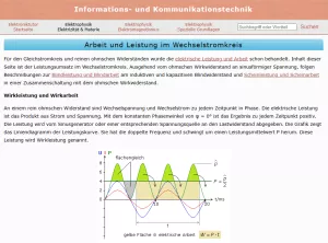 Webseite: Arbeit und Leistung im Wechselstromkreis