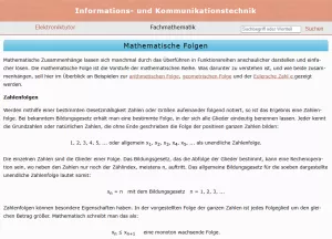 Webseite: Mathematische Folgen