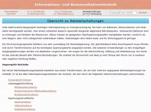 Webseite: Übersicht zu Netzteilschaltungen