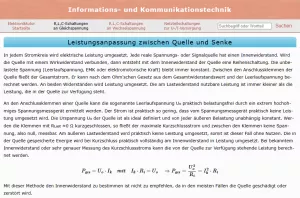 Webseite: Leistungsanpassung zwischen Quelle und Senke