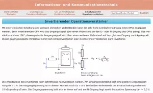 Webseite: Invertierender Operationsverstärker