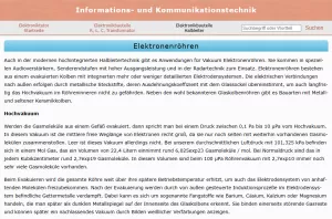 Webseite: Elektronenröhren
