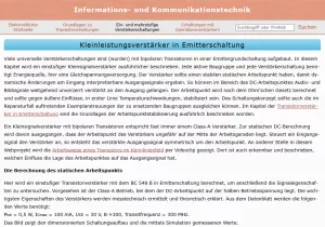 Webseite: Der Kleinleistungsverstärker in Emitterschaltung