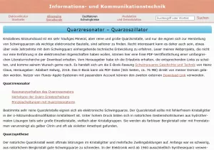 Webseite: Quarzresonator - Quarzoszillator