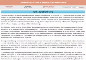 Webseite: Kathodenstrahlröhre