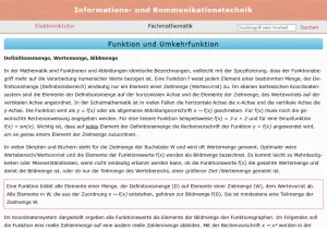 Webseite: Funktion und Umkehrfunktion