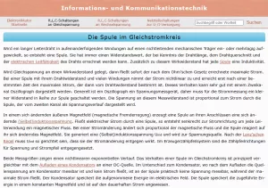 Webseite: Die Spule im Gleichstromkreis