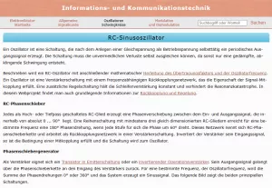 Webseite: RC-Sinusoszillator