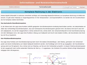 Webseite: Komplexe Rechnung in der Elektronik