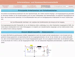 Webseite: Prinzipielle Arbeitsweise von Schaltnetzteilen