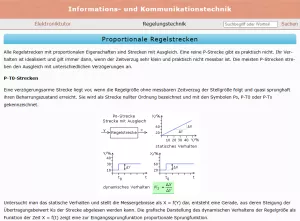 Webseite: Proportionale Regelstrecken