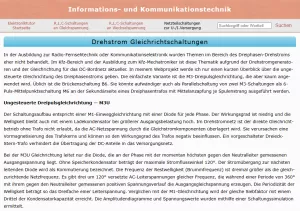 Webseite: Drehstrom-Gleichrichtschaltungen