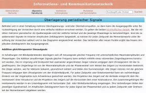 Webseite: Überlagerung periodischer Signale