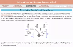 Webseite: Monostabile Kippstufe mit Transistoren