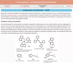 Webseite: Organische Leuchtdiode - OLED