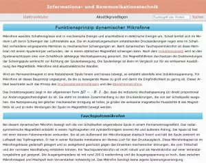 Webseite: Funktionsprinzip dynamischer Mikrofone