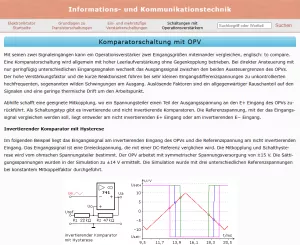 Webseite: Komparatorschaltung mit OPV