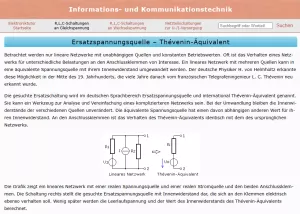 Webseite: Ersatzspannungsquelle - Thévenin-Äquivalent