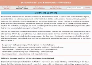 Webseite: Elektrische Spannung