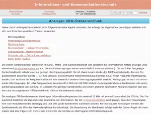Webseite: Analoger UKW-Stereorundfunk