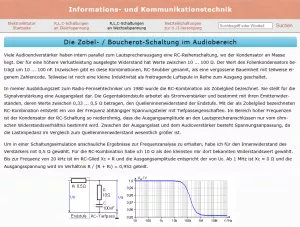 Webseite: Die Zobel- / Boucherot-Schaltung im Audiobereich