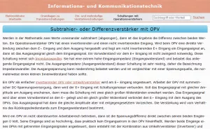 Webseite: Subtrahier- oder Differenzverstärker mit OPV
