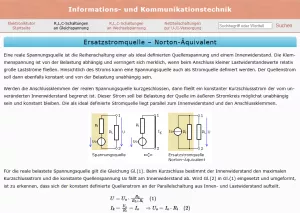 Webseite: Ersatzstromquelle - Norton-Äquivalent