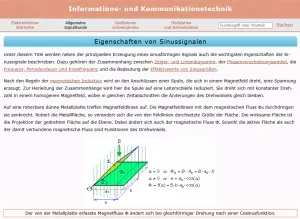Webseite: Eigenschaften von Sinussignalen