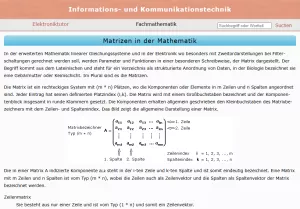 Webseite: Matrizen in der Mathematik