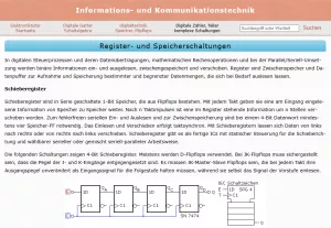 Webseite: Register- und Speicherschaltungen