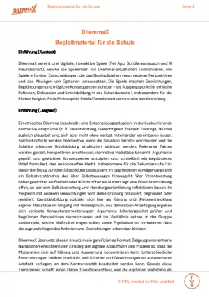 Unterrichtsbaustein: DilemmaX | Begleitmaterial für die Schule
