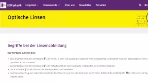 Unterrichtsbaustein: Begriffe bei der Linsenabbildung