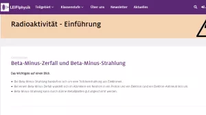 Unterrichtsbaustein: Beta-Minus-Zerfall und Beta-Minus-Strahlung