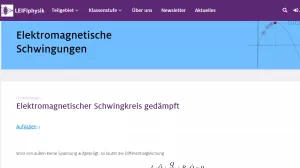 Unterrichtsbaustein: Elektromagnetischer Schwingkreis gedämpft