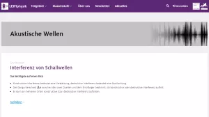 Unterrichtsbaustein: Interferenz von Schallwellen