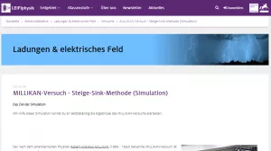 Simulation: MILLIKAN-Versuch - Steige-Sink-Methode (Simulation)