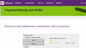 Simulation: Elastischer und vollkommen unelastischer Stoß (Simulation)