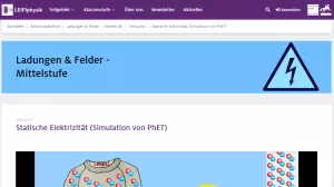 Simulation: Statische Elektrizität (Simulation von PhET)