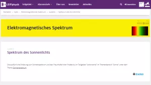 Unterrichtsbaustein: Spektrum des Sonnenlichts